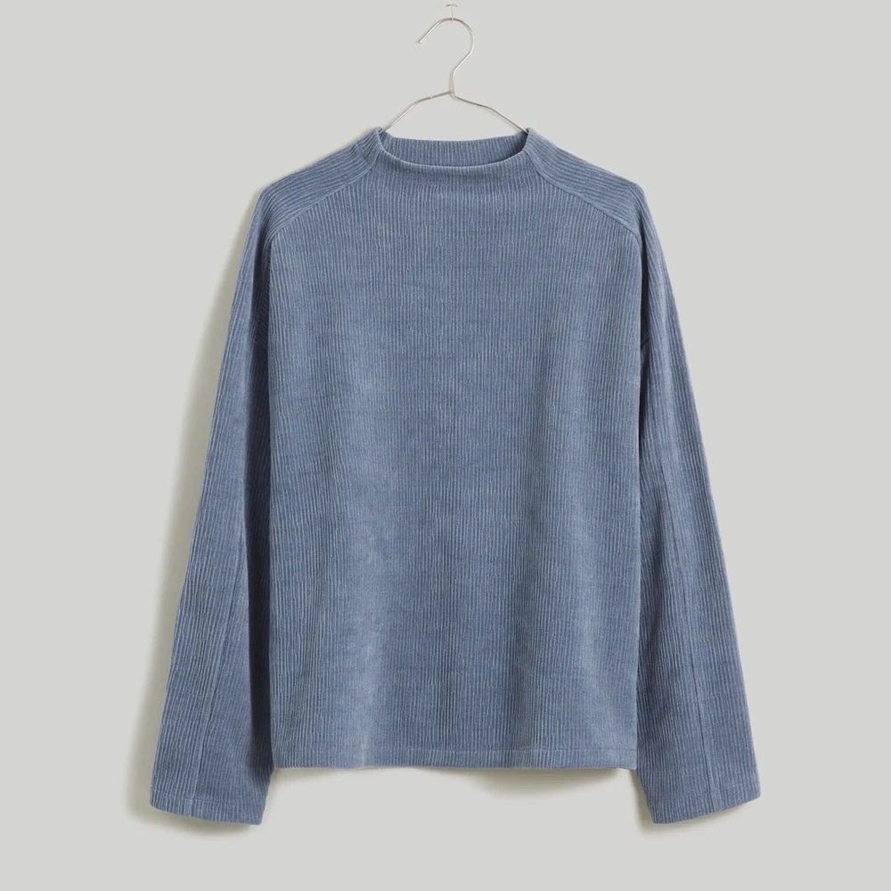 Madewell Striped Jacquard Funnelneck Top